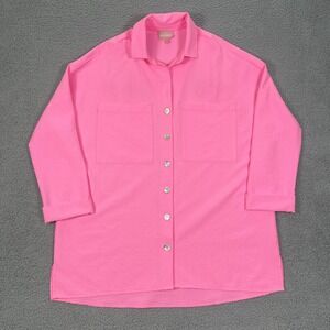 Show Me Your Mumu Weekday Button Up‎ Shirt Womens XS Pink Oversized Beach Barbie